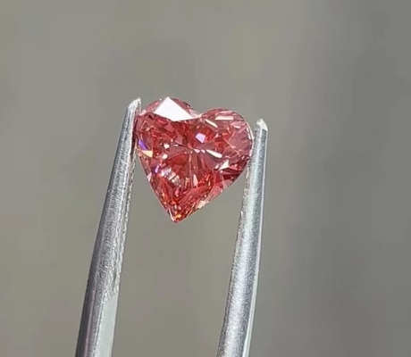 выросли лаборатория синтетического отрезка диаманта сердца CVD, который 1.15ct розового гениального искусственная