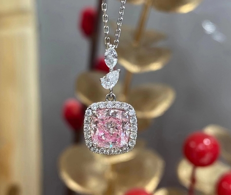 розовый валик 1.63ct отрезал лабораторию ПРОТИВ золота бриллиантового колье 18k белого подгоняет обслуживание