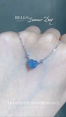 Блю Лаб создал бриллиантовый подвесный ожерелье 1.51ct Heart Cut GRC Certified