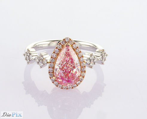 2.31ct Pear Cut Fancy Pink Lab Grown Diamond Halo Ring IGI Сертифицированный для женщин Свадьба