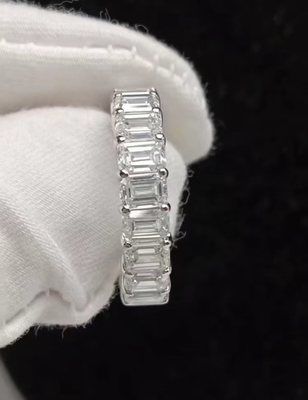 Изумрудный Алмазный Кольцо Белый Алмазный Кольцо Свадьба Вечные Кольца Лабораторно выращенные Алмазные Кольца