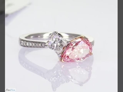 Обручальное кольцо Свадебное кольцо Бриллиантовое кольцо Лаборатория создана Цветные бриллианты груша Четырехлистный клевер резка