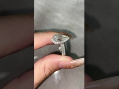 Двойные кольца алмазные кольца груши алмазные кольца помолвки свадебные кольца лаборатории выращенные алмазные кольца
