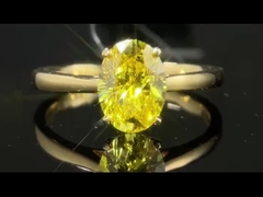 HPHT 1.59ct классический стиль овальный желтый лабораторно выращенный бриллиантовый кольцо 18k золото